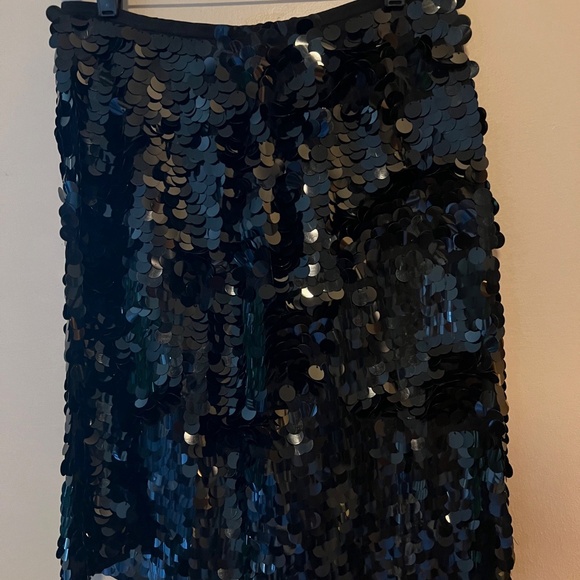 Bloomingdale's Women's Sequined Fully Lined Side Zip A-Line Black Size 4 - Picture 1 of 11